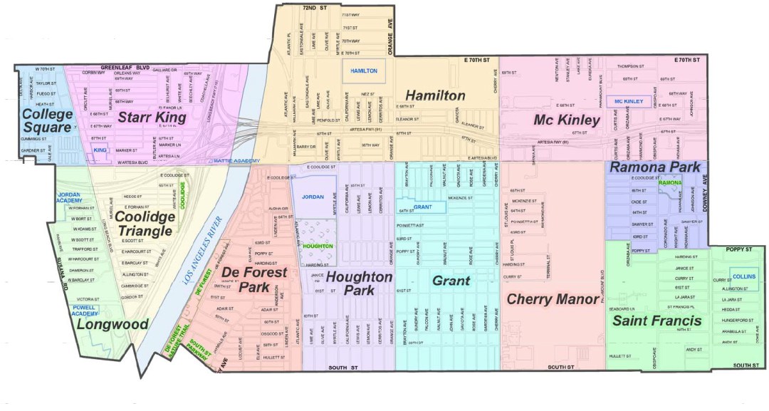 Map of Long Beach Districts